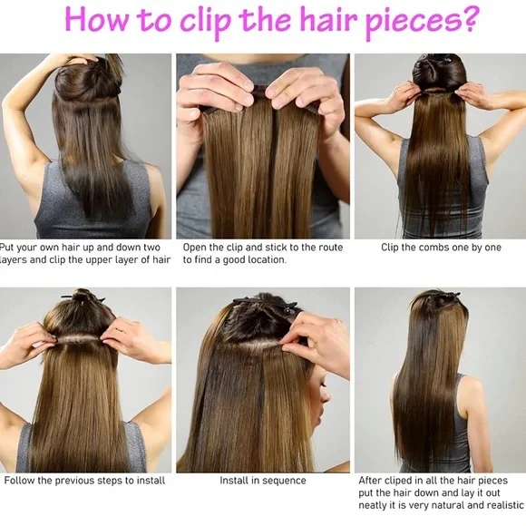 14” Chocolate Brown to Caramel Blonde 4/27 Clip In Human Hair Extensions 120g ME - Picture 5 of 13